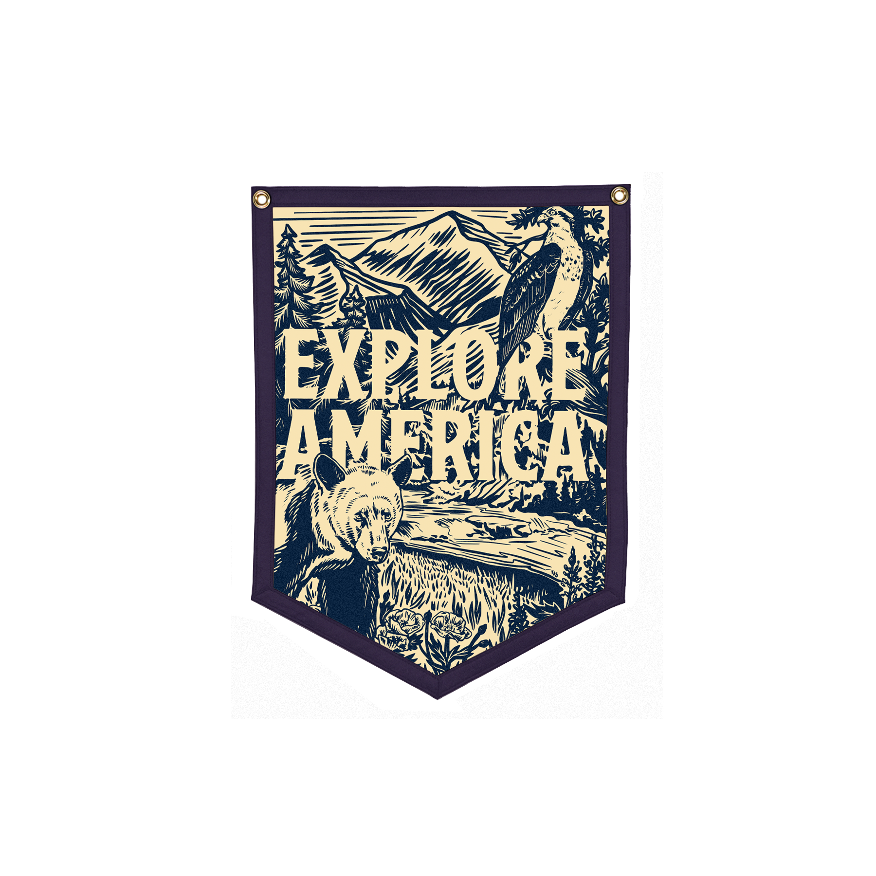 Oxford Pennant | Explore America | Camp Flag – The Artisan's Bench