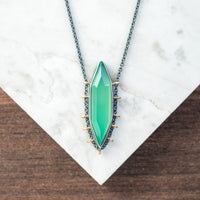 Chrysoprase + 14k Gold Necklace