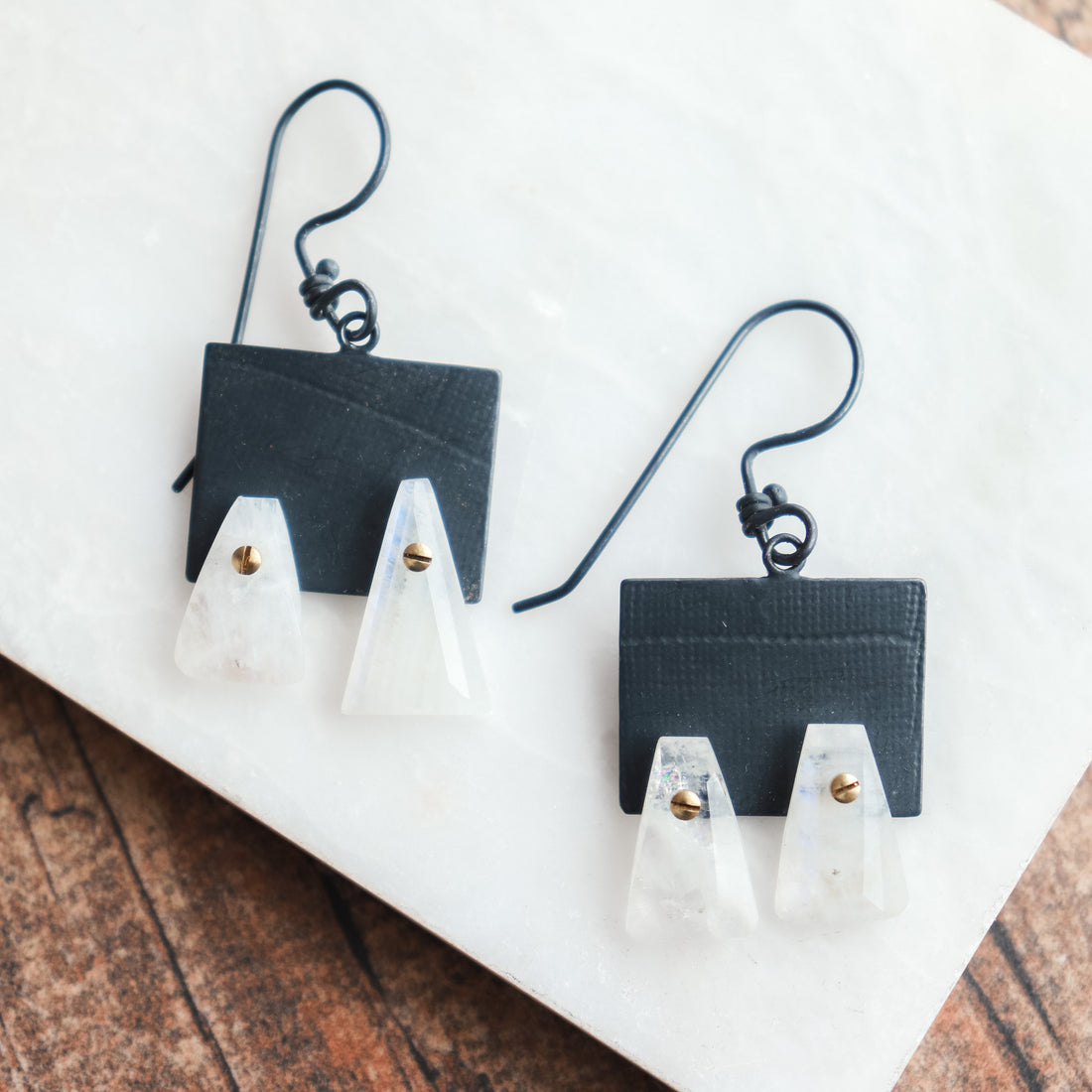 Moonstone Duo Tab Earrings no.2