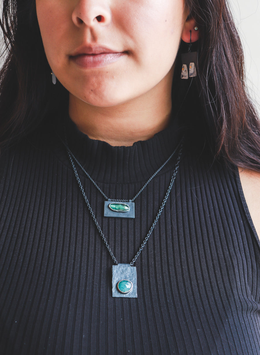 Kyanite Horizontal Tab Necklace