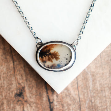 Dendritic Agate Oval Necklace