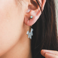 Silver & 14k Small Lunar Bloom Hoop Earrings
